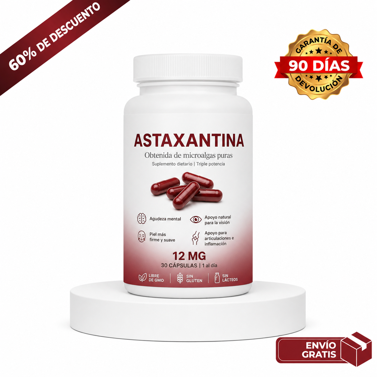 Astaxantina – Combate de forma natural el estrés oxidativo para restaurar el equilibrio por dentro y por fuera.