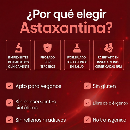 Astaxantina – Combate de forma natural el estrés oxidativo para restaurar el equilibrio por dentro y por fuera.