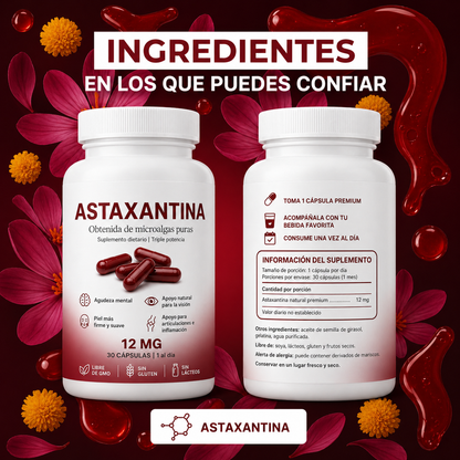 Astaxantina – Combate de forma natural el estrés oxidativo para restaurar el equilibrio por dentro y por fuera.