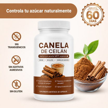 Canela de Ceilán 12:1 — Baja y controla tu azúcar naturalmente, sin dependencia