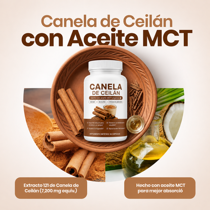 Canela de Ceilán 12:1 — Baja y controla tu azúcar naturalmente, sin dependencia
