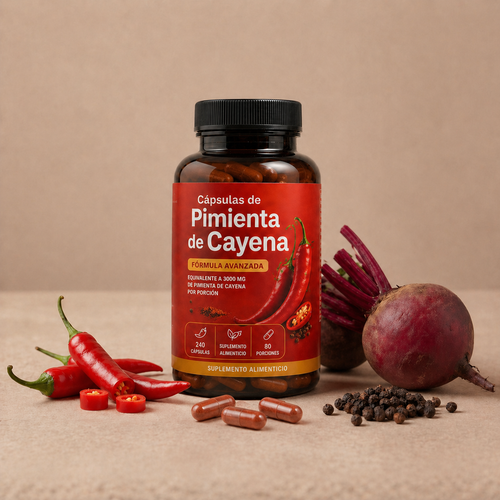 Poder de Capsaicina - Cápsulas de Pimienta de Cayena