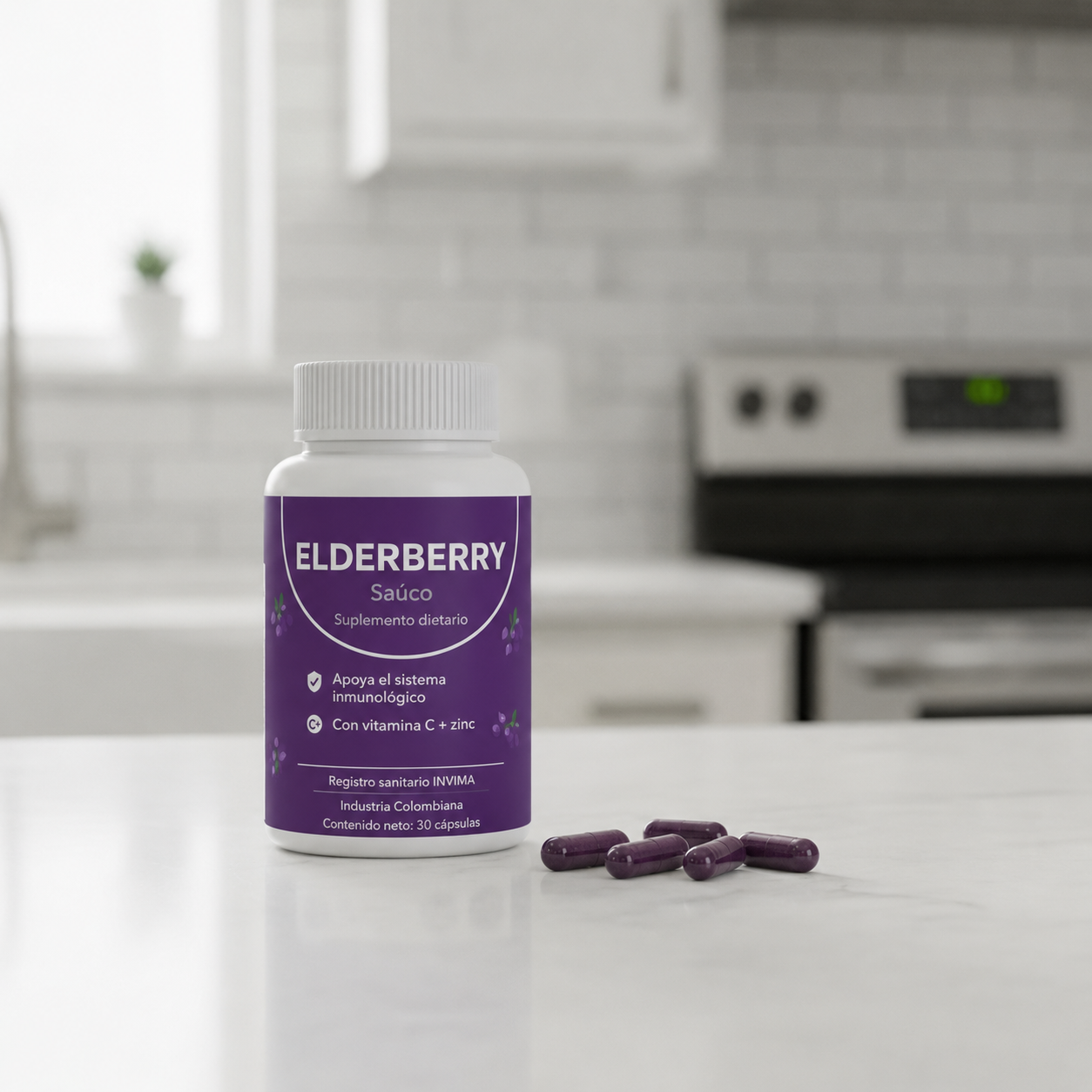 Complejo de apoyo digestivo e intestinal con saúco, zinc y vitamina C