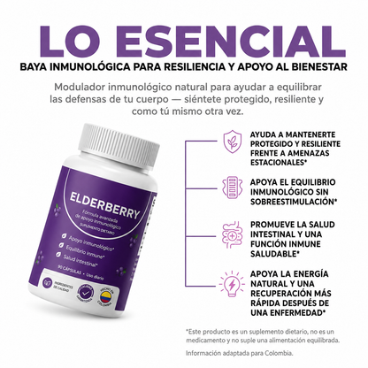 Complejo de apoyo digestivo e intestinal con saúco, zinc y vitamina C