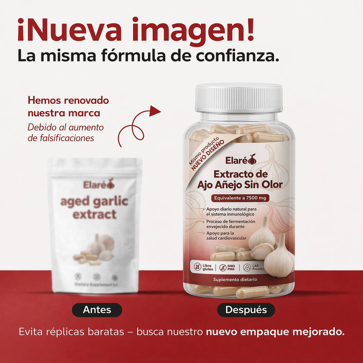 Extracto de Ajo Añejo – 7500 mg Cápsulas Sin Olor