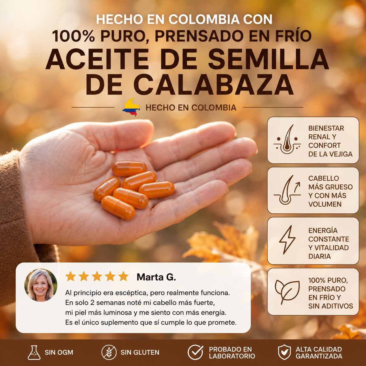 Cápsulas de Aceite de Semilla de Calabaza