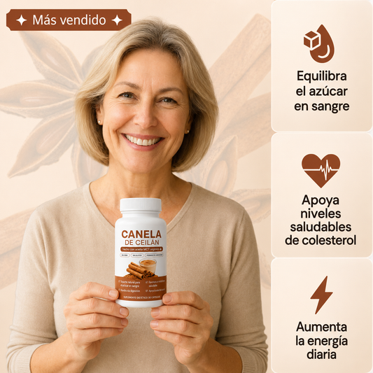 Canela de Ceilán 7200 mg equivalente con aceite MCT