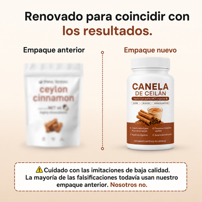 Canela de Ceilán 7200 mg equivalente con aceite MCT